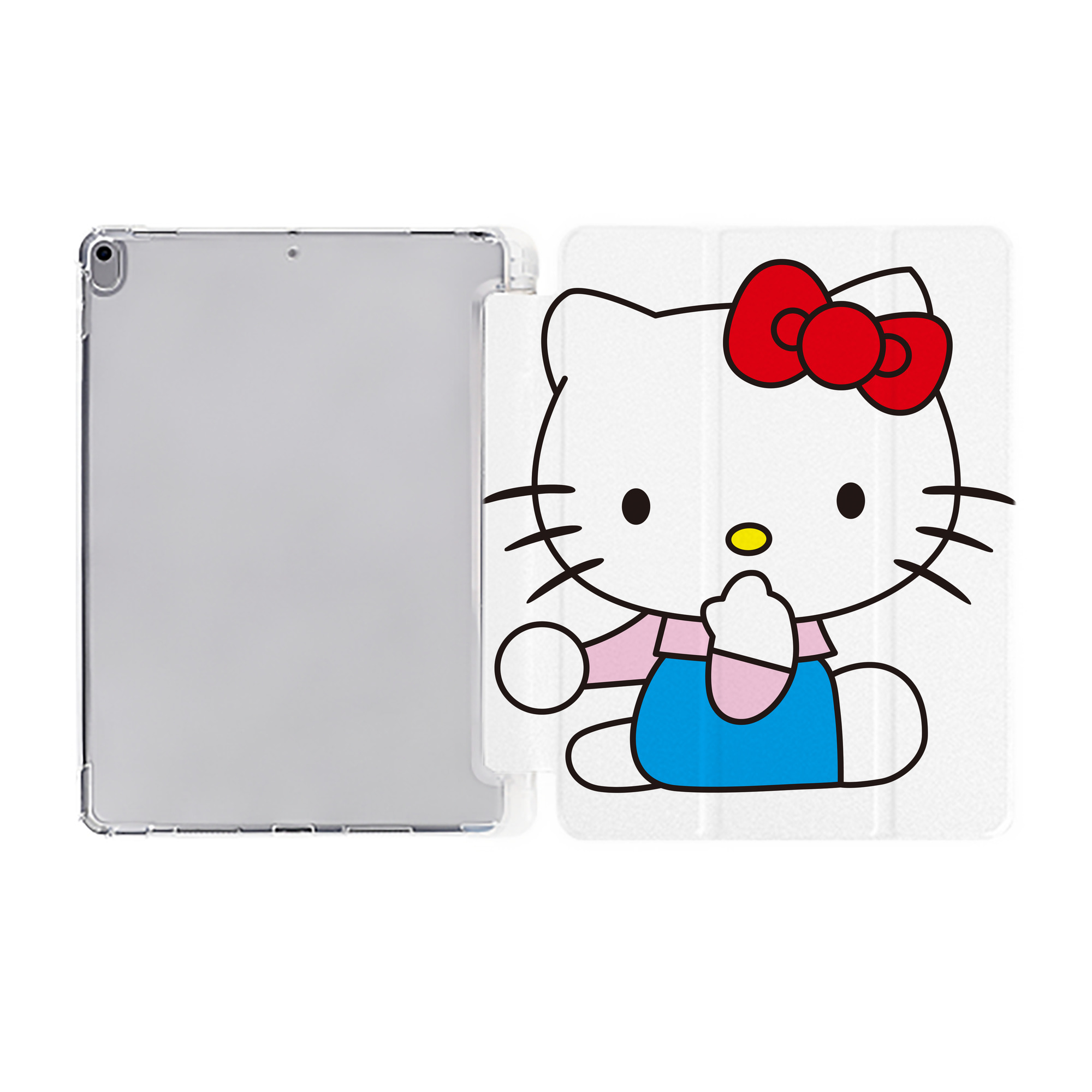 （画像用） Hello Kitty ハローキティ IPad ケース ペン収納付き 三つ折りスタンド PUレザー×シリコン 対応機種9.5/10.5/10.9インチ